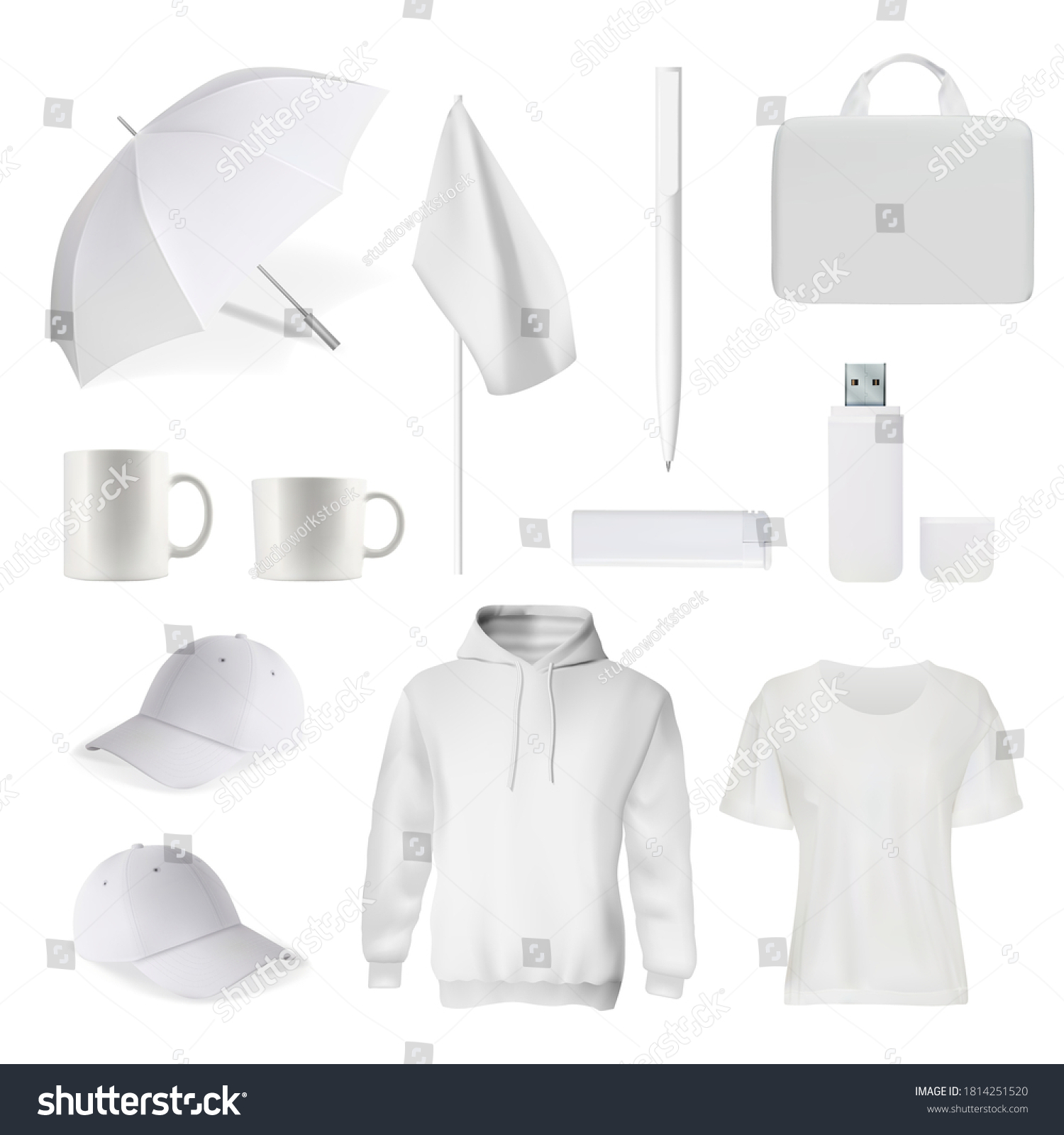 stock-vector-branding-white-item-corporate-identity-template-promotional-gift-realistic-vector-t-shirt-cap-1814251520